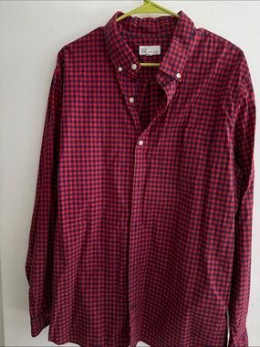 GAP Red and Navy Check Button-Down Casual Shirt
